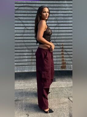 Lioness Burgundy Cargo Pants